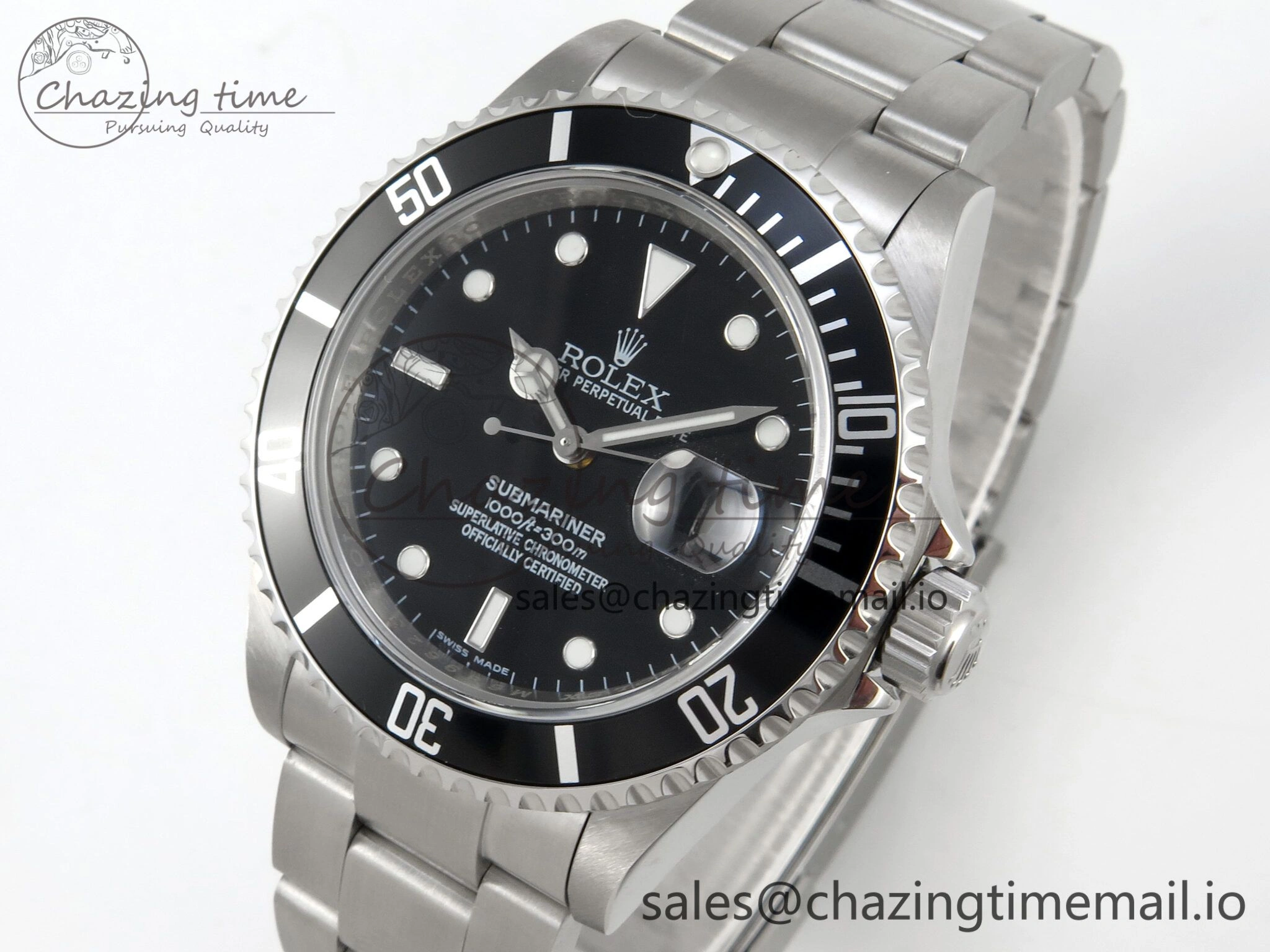 Sleek Submariner 40mm 16610 LN Black Ceramic TWF 1:1 Best Edition on Bracelet SH 296