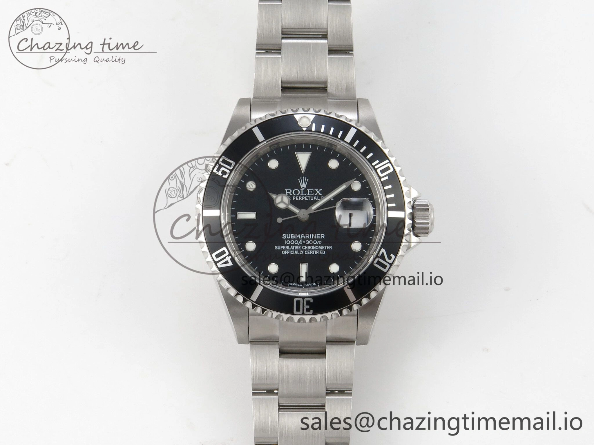 Sleek Submariner 40mm 16610 LN Black Ceramic TWF 1:1 Best Edition on Bracelet SH 296