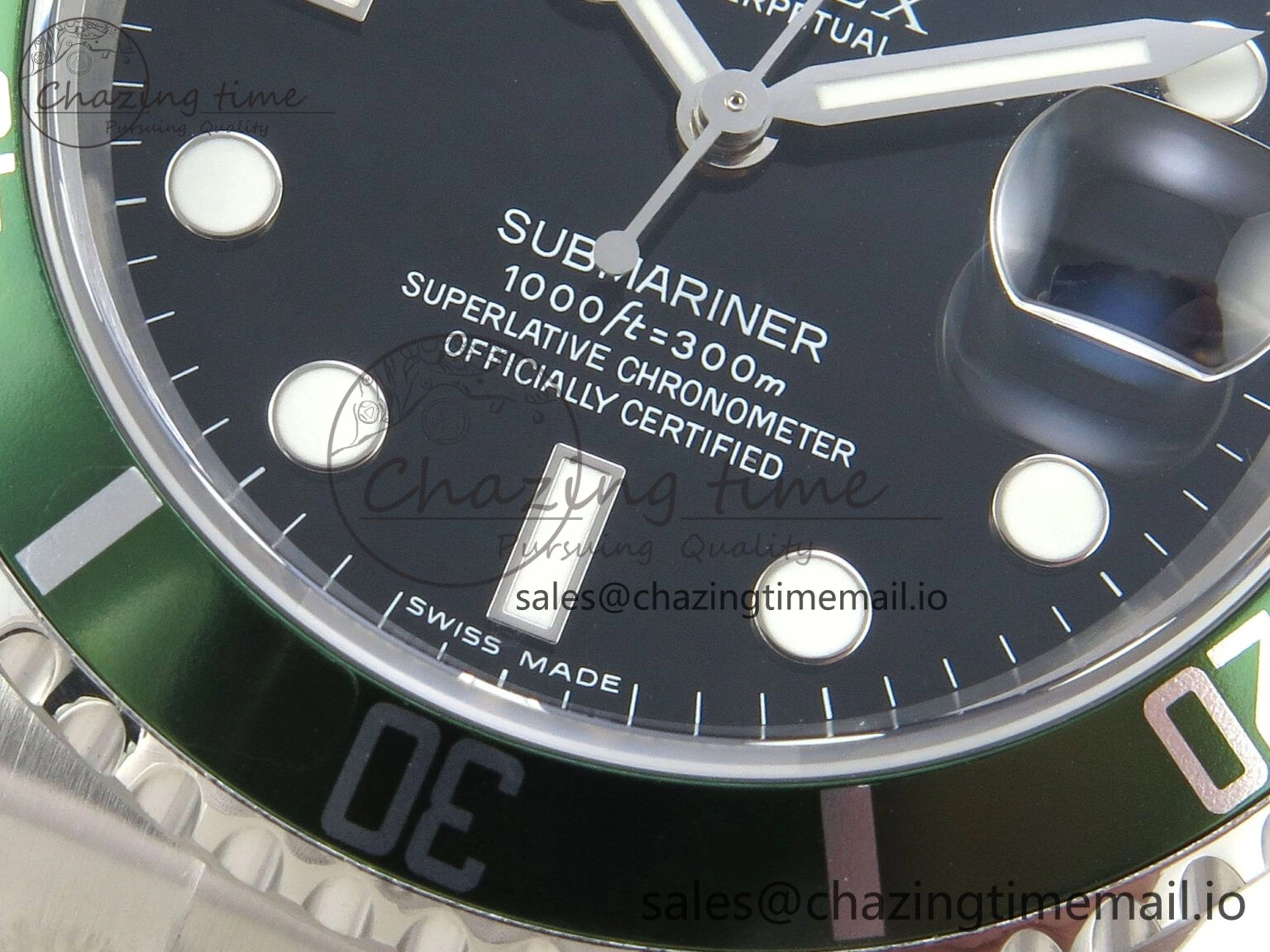 Submariner 40mm 16610 LV Green Ceramic TWF 1:1 Best Edition on Bracelet SH3135 (NO REHAUT ENGRAVING) FreshLook 295