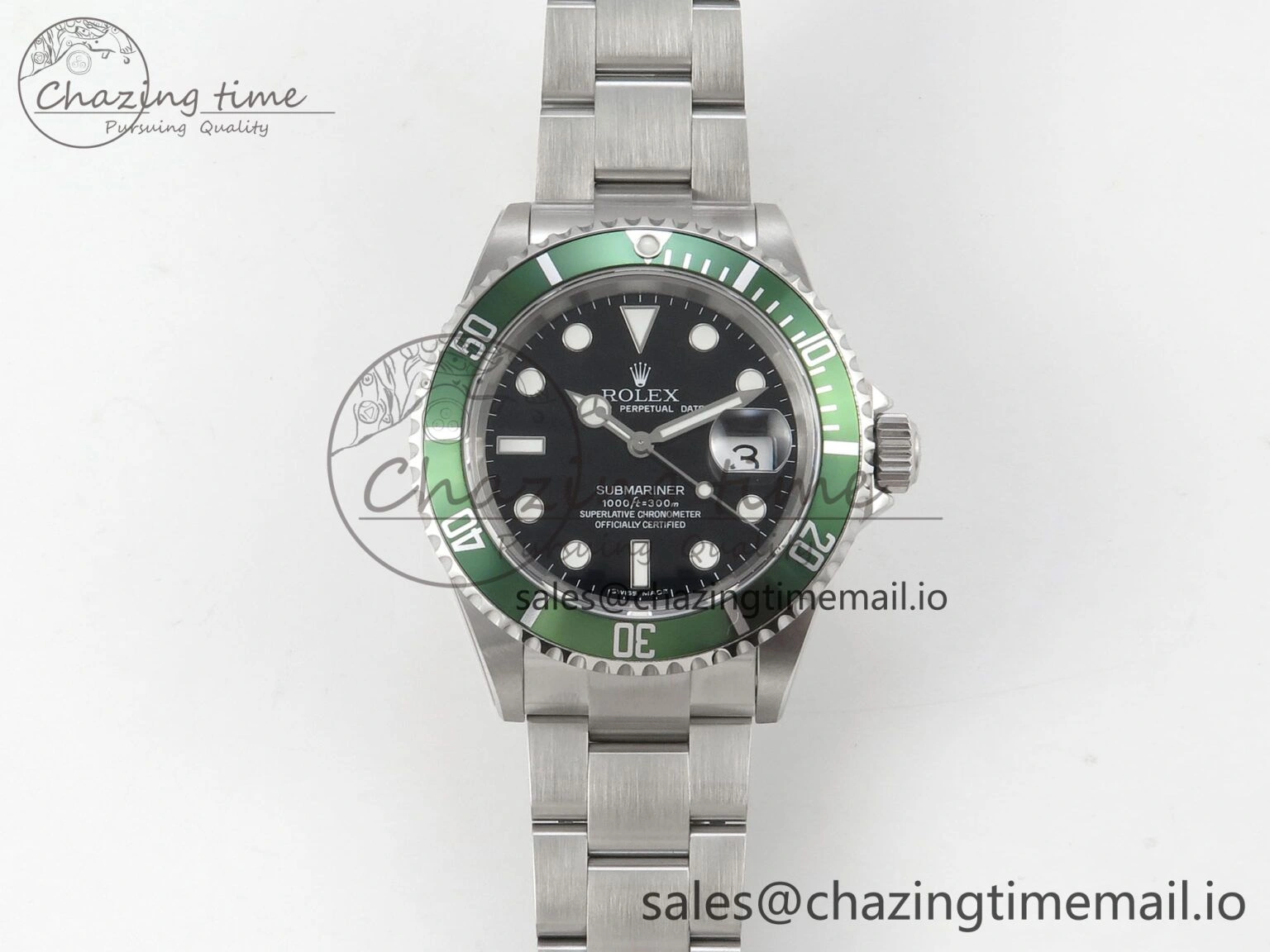 Submariner 40mm 16610 LV Green Ceramic TWF 1:1 Best Edition on Bracelet SH3135 (NO REHAUT ENGRAVING) FreshLook 295