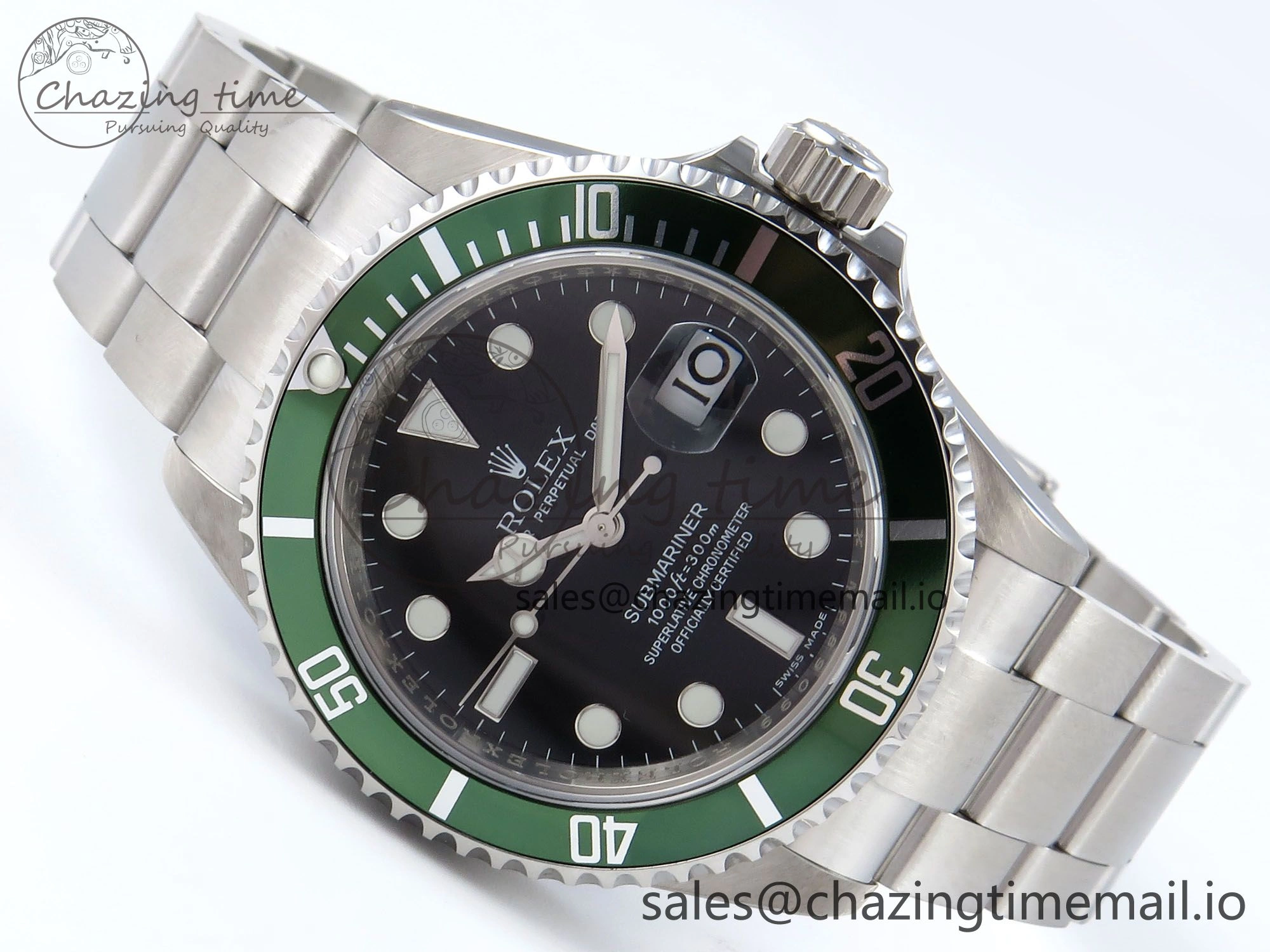 Affordable Submariner 40mm 16610 LV Green Ceramic TWF 1:1 Best Edition on Bracelet SH 294