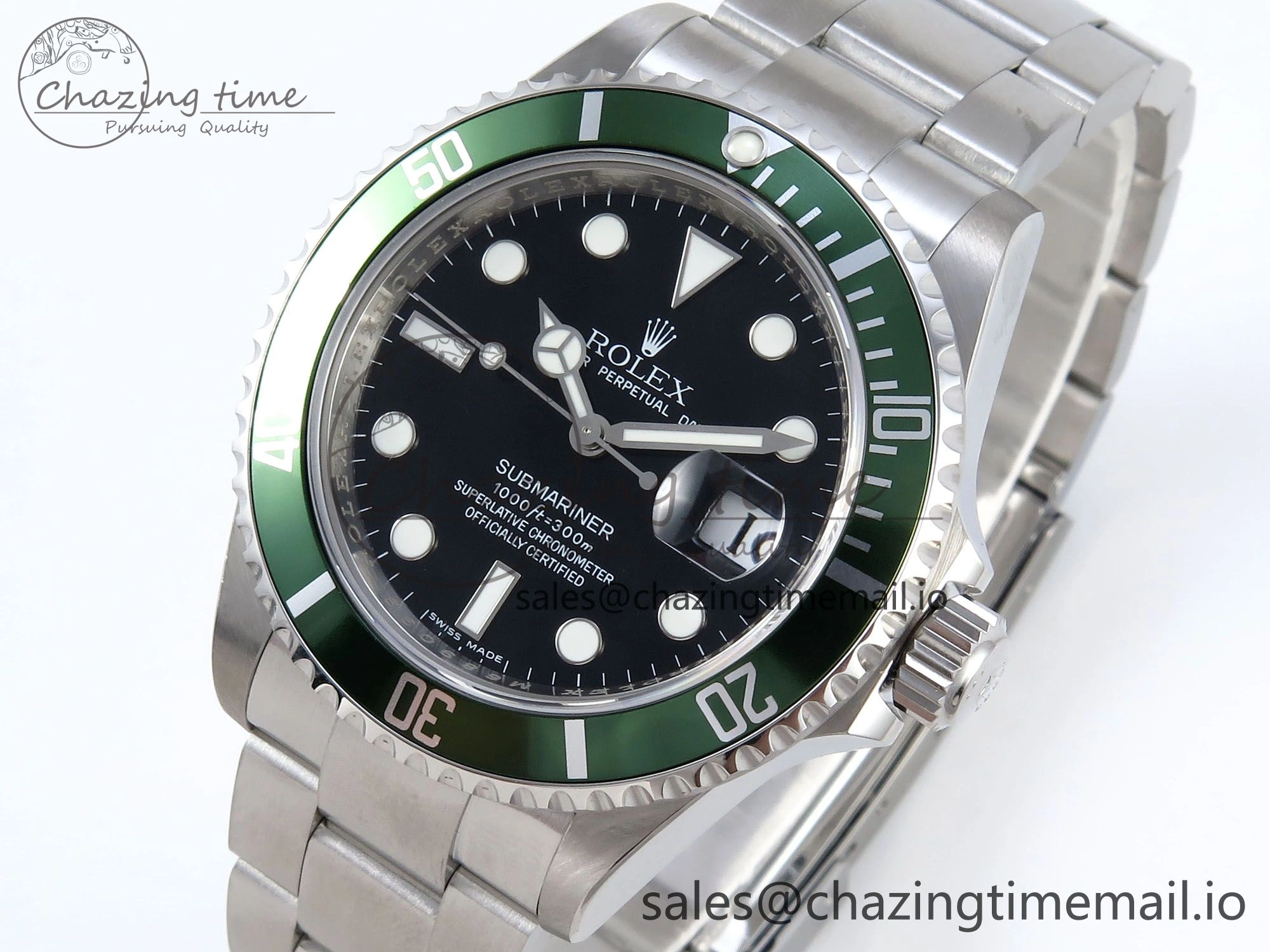 Affordable Submariner 40mm 16610 LV Green Ceramic TWF 1:1 Best Edition on Bracelet SH 294