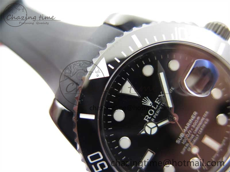 Submariner 40mm Black Ceramic 5GF Best Edition Black Dial on Black Rubber Strap SA Bold 2464
