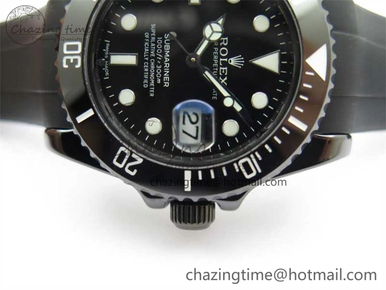 Submariner 40mm Black Ceramic 5GF Best Edition Black Dial on Black Rubber Strap SA Bold 2464