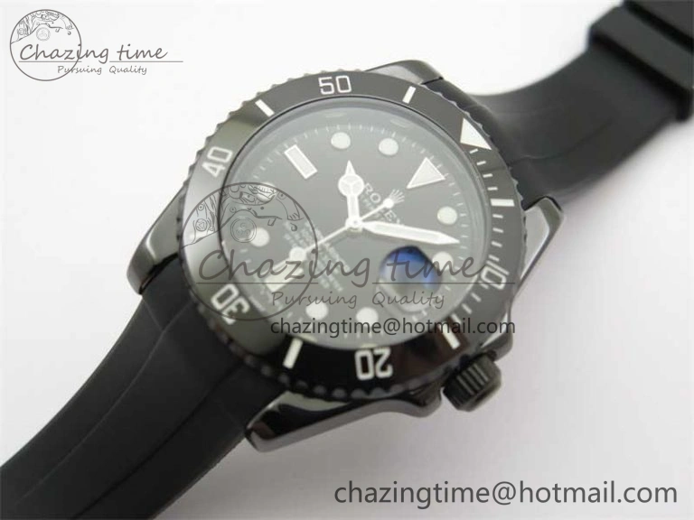 Submariner 40mm Black Ceramic 5GF Best Edition Black Dial on Black Rubber Strap SA Bold 2464