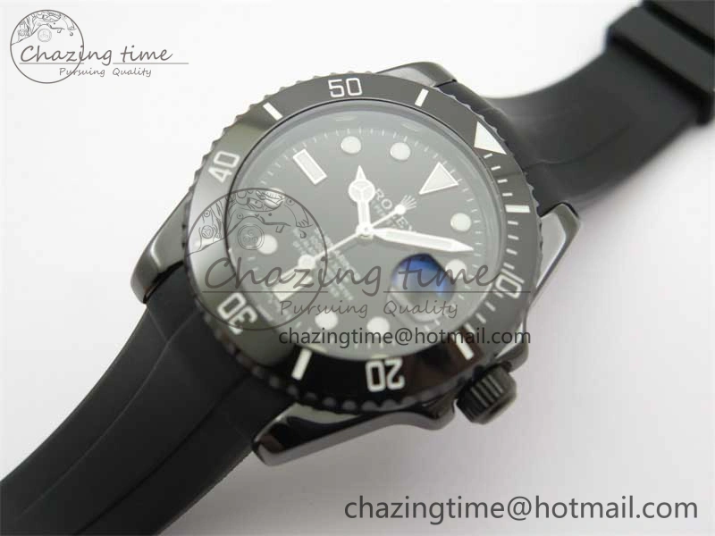 Submariner 40mm Black Ceramic 5GF Best Edition Black Dial on Black Rubber Strap SA Bold 2464