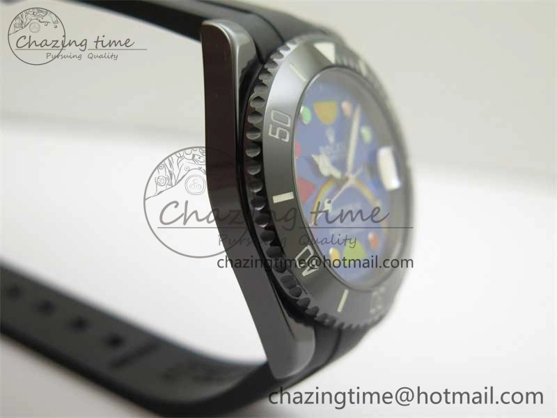 Submariner 40mm Black Ceramic 5GF Best Edition Blue Candy Dial on Black Rubber Strap SA Unique 2473
