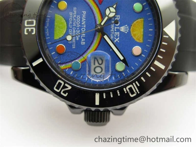 Submariner 40mm Black Ceramic 5GF Best Edition Blue Candy Dial on Black Rubber Strap SA Unique 2473
