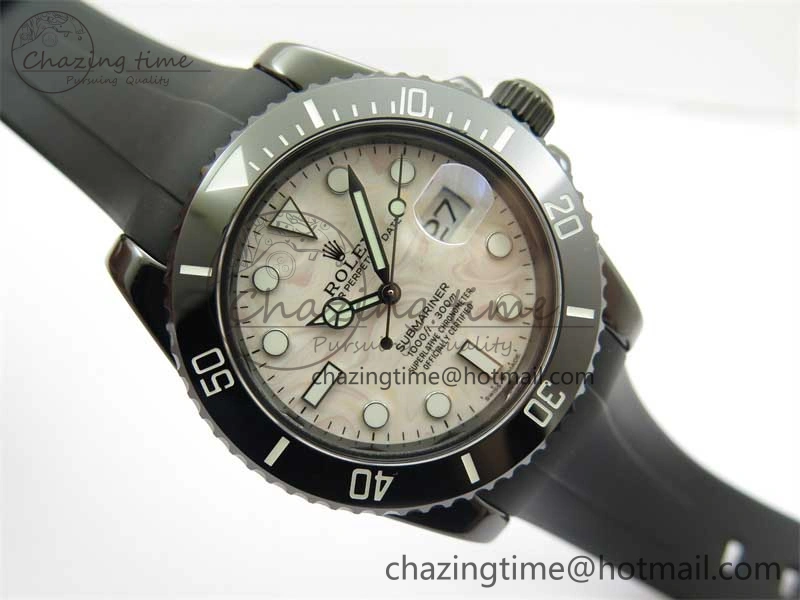 Submariner 40mm Black Ceramic 5GF Best Edition Cream Dial on Black Rubber Strap SA Sustainable 2470