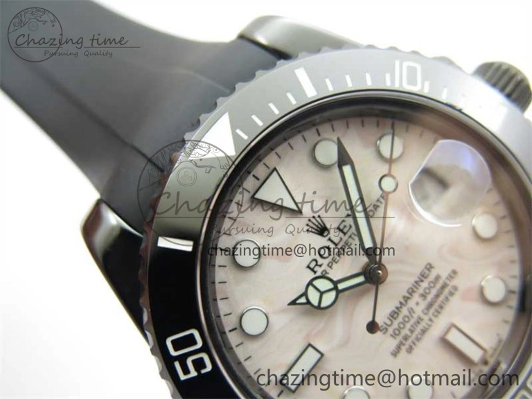 Submariner 40mm Black Ceramic 5GF Best Edition Cream Dial on Black Rubber Strap SA Sustainable 2470