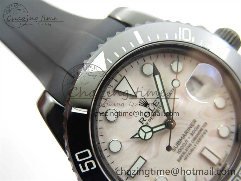 Submariner 40mm Black Ceramic 5GF Best Edition Cream Dial on Black Rubber Strap SA Sustainable 2470
