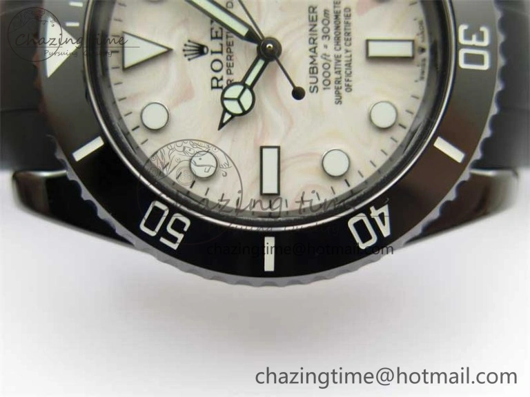 Submariner 40mm Black Ceramic 5GF Best Edition Cream Dial on Black Rubber Strap SA Sustainable 2470