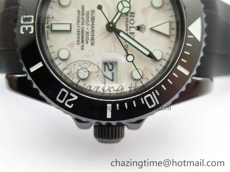 Submariner 40mm Black Ceramic 5GF Best Edition Cream Dial on Black Rubber Strap SA Sustainable 2470