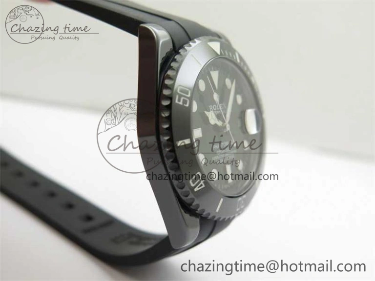 Compact Submariner 40mm Black Ceramic 5GF Best Edition Green Dial on Black Rubber Strap SA 2463