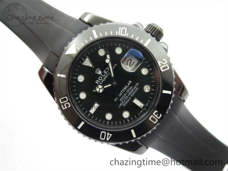 Compact Submariner 40mm Black Ceramic 5GF Best Edition Green Dial on Black Rubber Strap SA 2463
