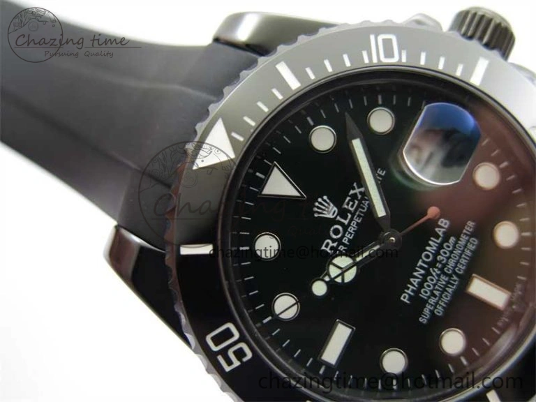 Compact Submariner 40mm Black Ceramic 5GF Best Edition Green Dial on Black Rubber Strap SA 2463