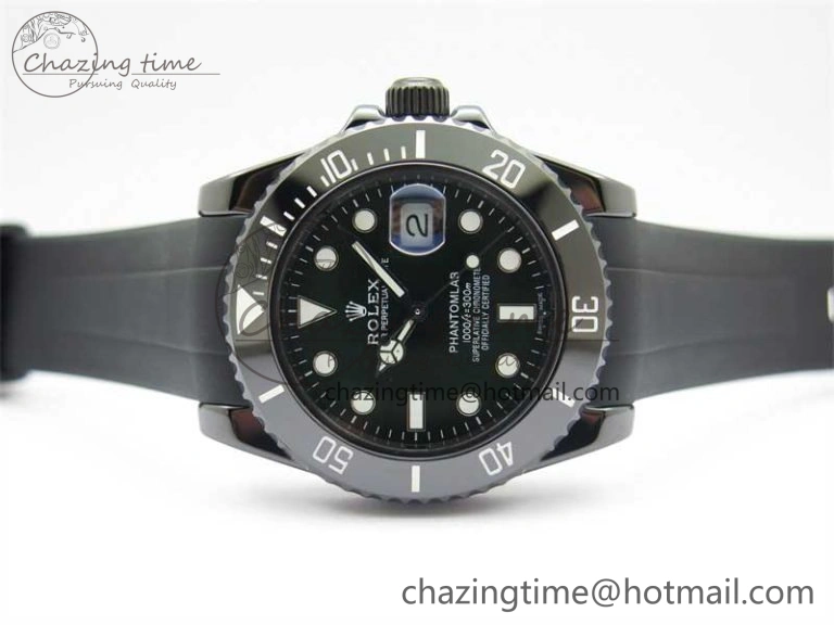 Compact Submariner 40mm Black Ceramic 5GF Best Edition Green Dial on Black Rubber Strap SA 2463