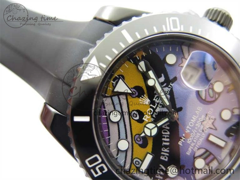 Durable Submariner 40mm Black Ceramic 5GF Best Edition Painting Dial on Black Rubber Strap SA 2467