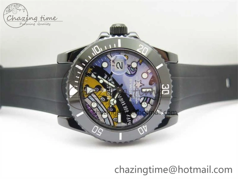 Durable Submariner 40mm Black Ceramic 5GF Best Edition Painting Dial on Black Rubber Strap SA 2467