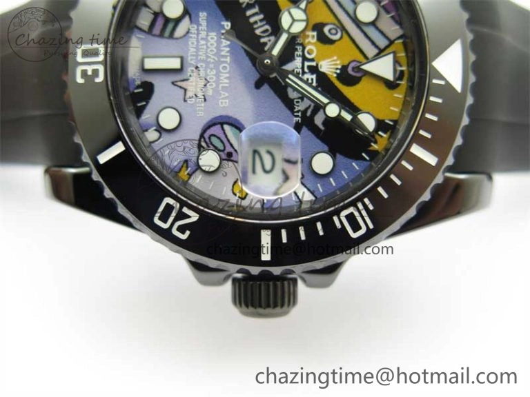 Durable Submariner 40mm Black Ceramic 5GF Best Edition Painting Dial on Black Rubber Strap SA 2467