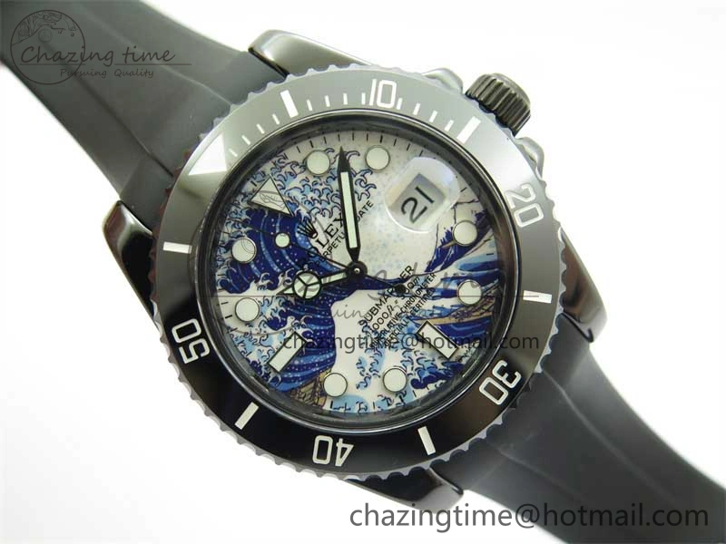 Submariner 40mm Black Ceramic 5GF Best Edition Sea Painting Dial on Black Rubber Strap SA Modern 2471