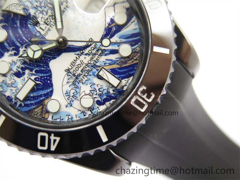 Submariner 40mm Black Ceramic 5GF Best Edition Sea Painting Dial on Black Rubber Strap SA Modern 2471