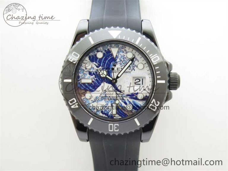 Submariner 40mm Black Ceramic 5GF Best Edition Sea Painting Dial on Black Rubber Strap SA Modern 2471