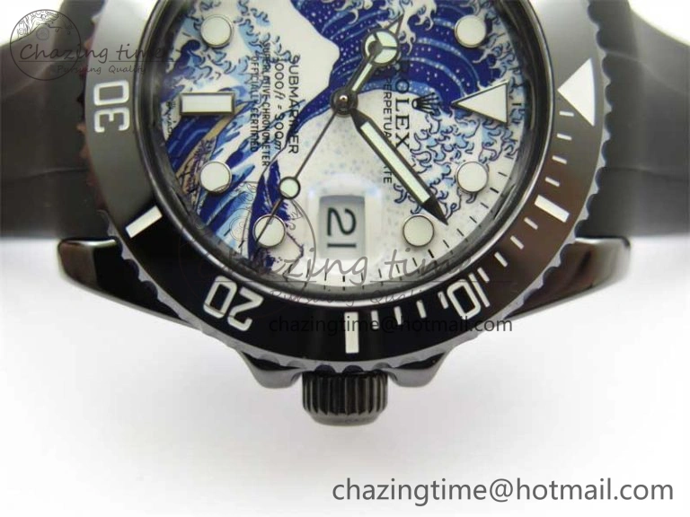 Submariner 40mm Black Ceramic 5GF Best Edition Sea Painting Dial on Black Rubber Strap SA Modern 2471