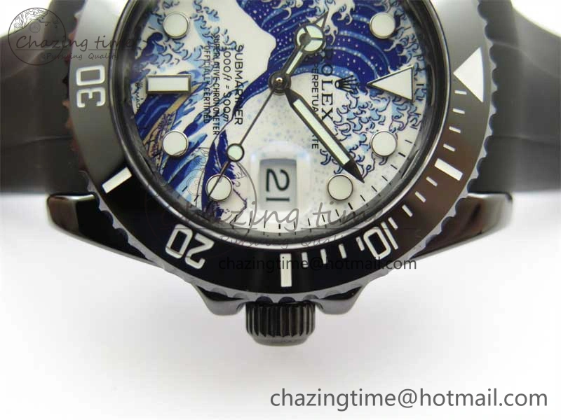 Submariner 40mm Black Ceramic 5GF Best Edition Sea Painting Dial on Black Rubber Strap SA Modern 2471
