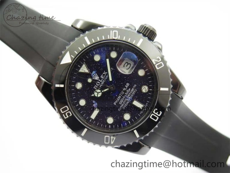 Submariner 40mm Black Ceramic 5GF Best Edition Starry Painting Dial on Black Rubber Strap SA Seasonal 2476
