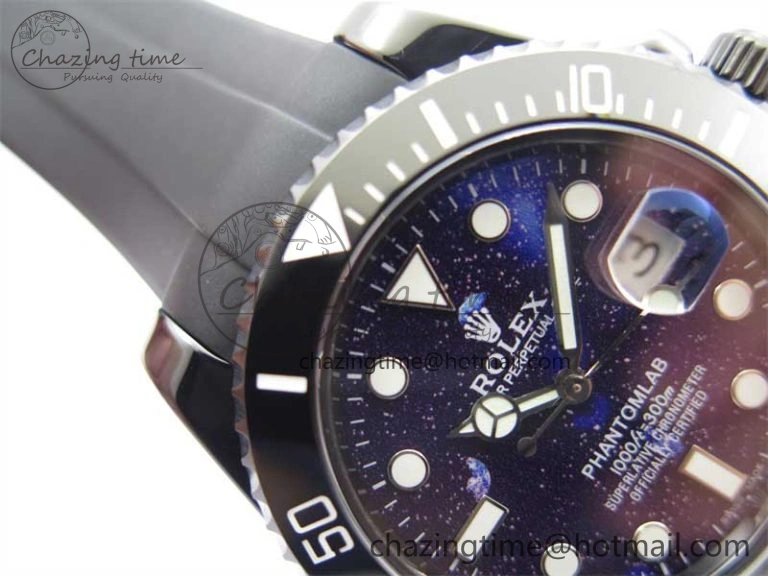 Submariner 40mm Black Ceramic 5GF Best Edition Starry Painting Dial on Black Rubber Strap SA Seasonal 2476