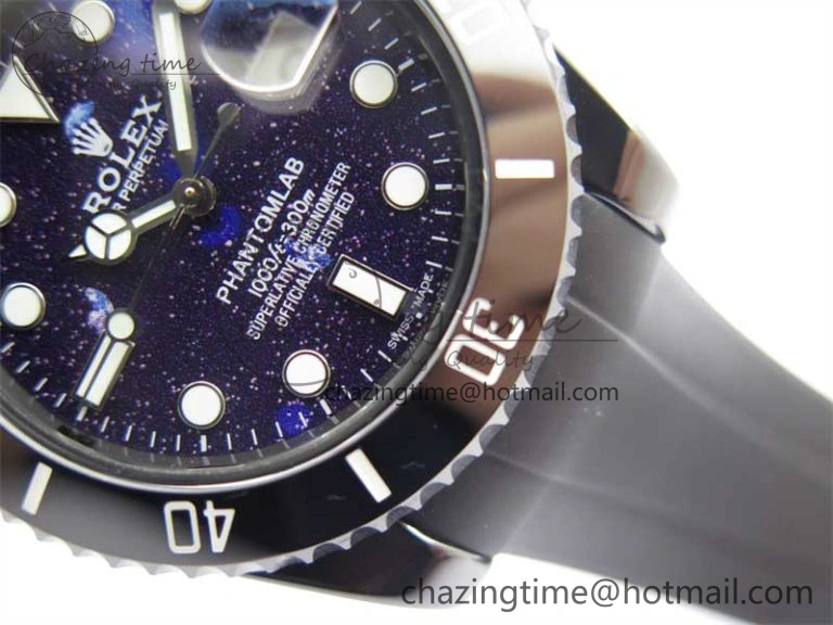 Submariner 40mm Black Ceramic 5GF Best Edition Starry Painting Dial on Black Rubber Strap SA Seasonal 2476