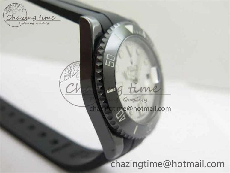 Submariner 40mm Black Ceramic 5GF Best Edition White Dial on Black Rubber Strap SA MoistureWicking 2469