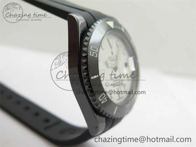 Submariner 40mm Black Ceramic 5GF Best Edition White Dial on Black Rubber Strap SA MoistureWicking 2469