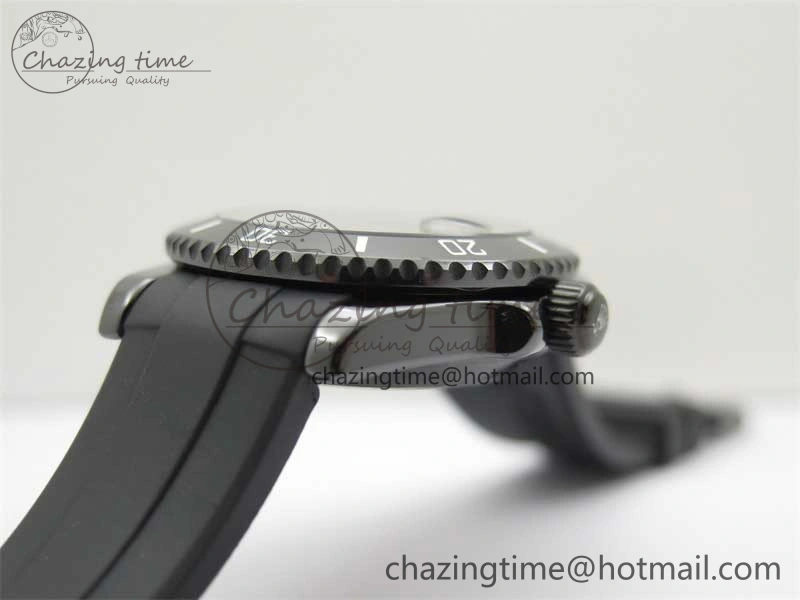Effortless Submariner 40mm Black Ceramic 5GF Best Edition White Blue Dial on Black Rubber Strap SA 2468