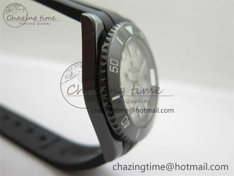 Effortless Submariner 40mm Black Ceramic 5GF Best Edition White Blue Dial on Black Rubber Strap SA 2468