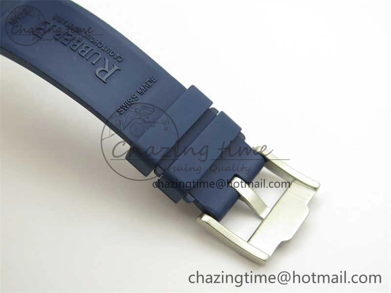 Modern Submariner 40mm White Ceramic 5GF Best Edition Dark Blue Dial on Blue Rubber Strap SA 2486