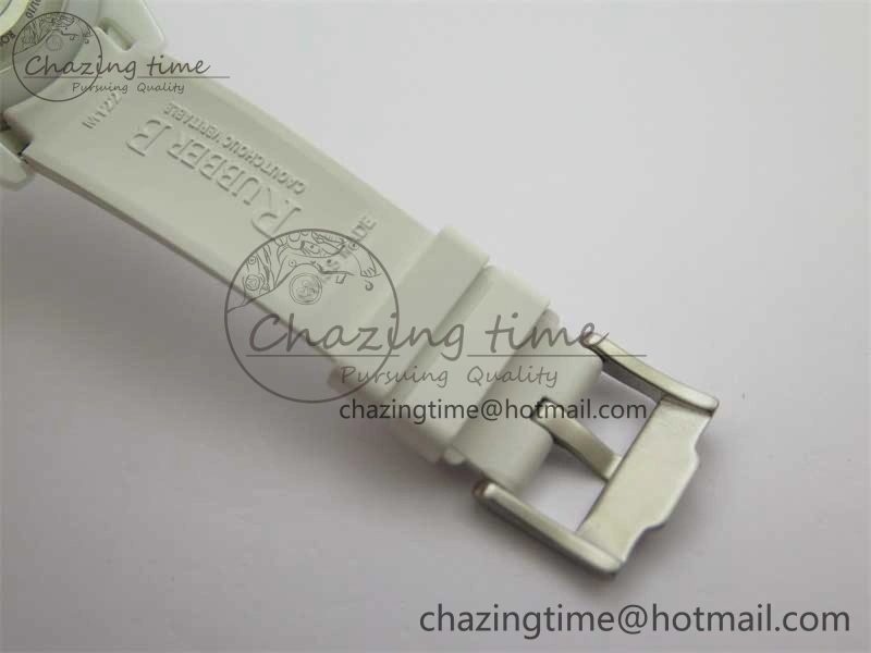 Durable Submariner 40mm White Ceramic 5GF Best Edition Sea Painting Dial on White Rubber Strap SA 2475