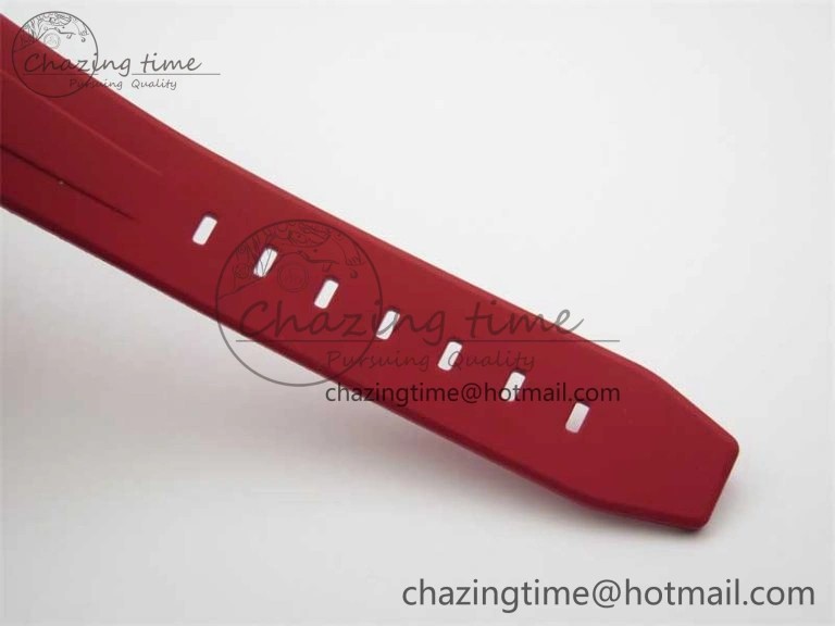 Submariner 40mm White Ceramic 5GF Best Edition White Red Dial on Red Rubber Strap SA Effortless 2485