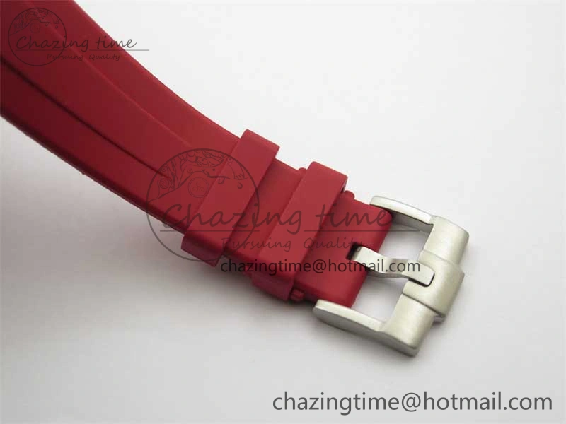 Submariner 40mm White Ceramic 5GF Best Edition White Red Dial on Red Rubber Strap SA Effortless 2485