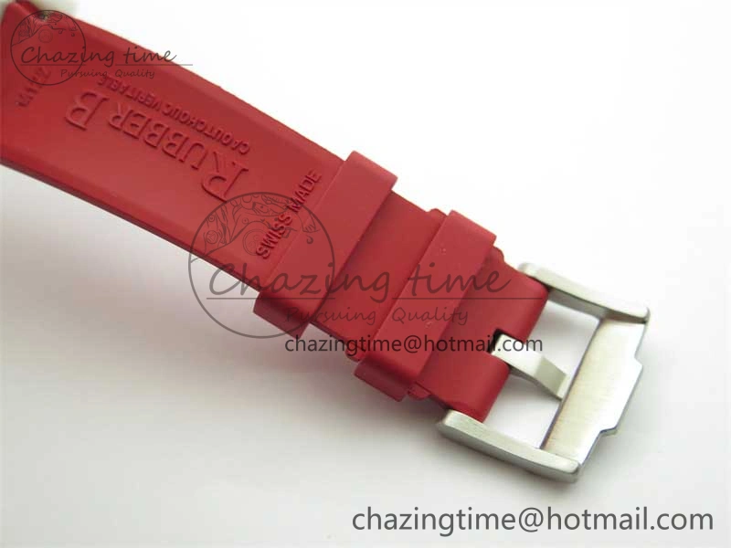 Submariner 40mm White Ceramic 5GF Best Edition White Red Dial on Red Rubber Strap SA Effortless 2485