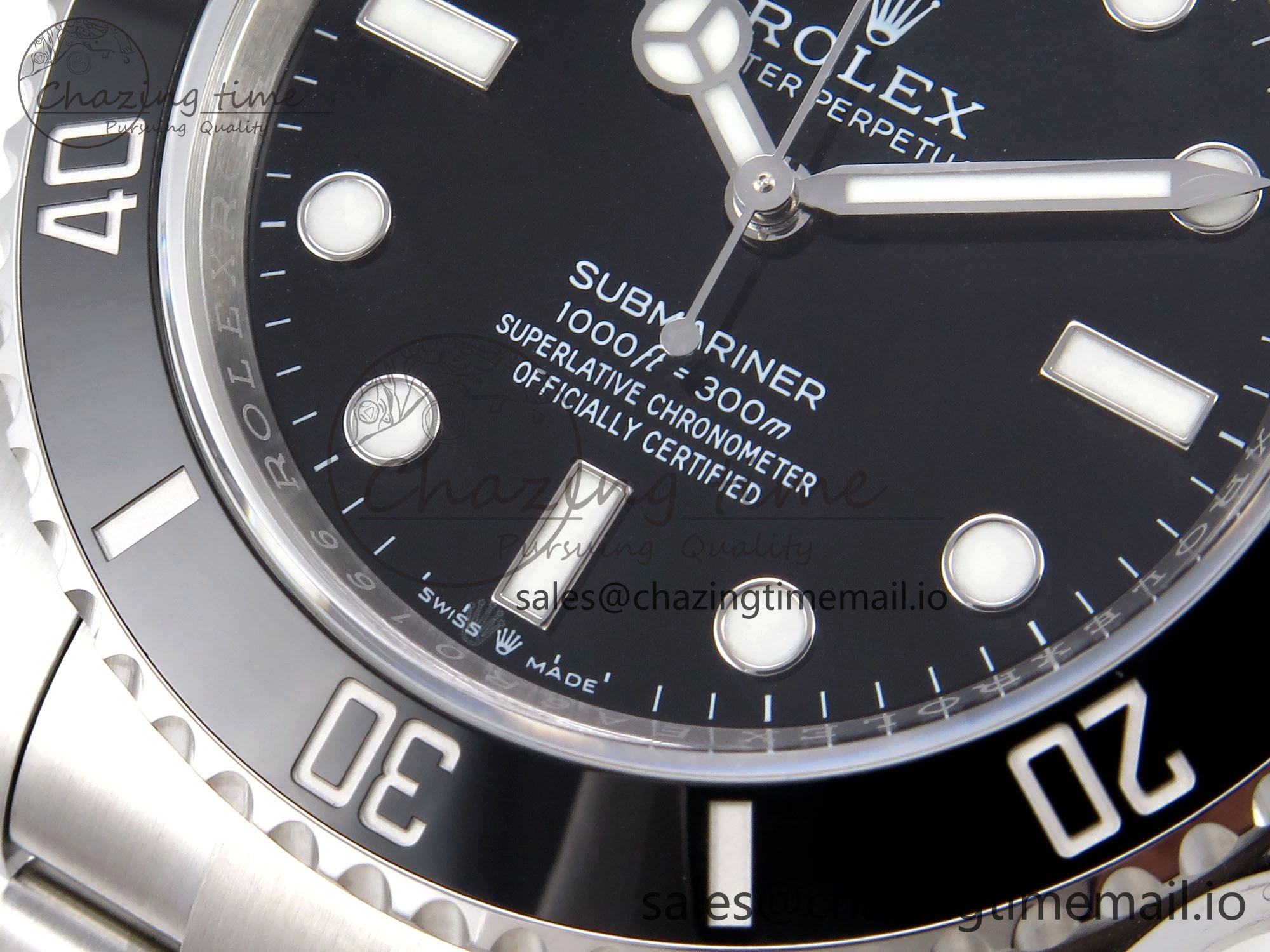SmartChoice Submariner 41mm 124060 No Date SS EWEF Best Edition Black Dial on SS Bracelet A 965