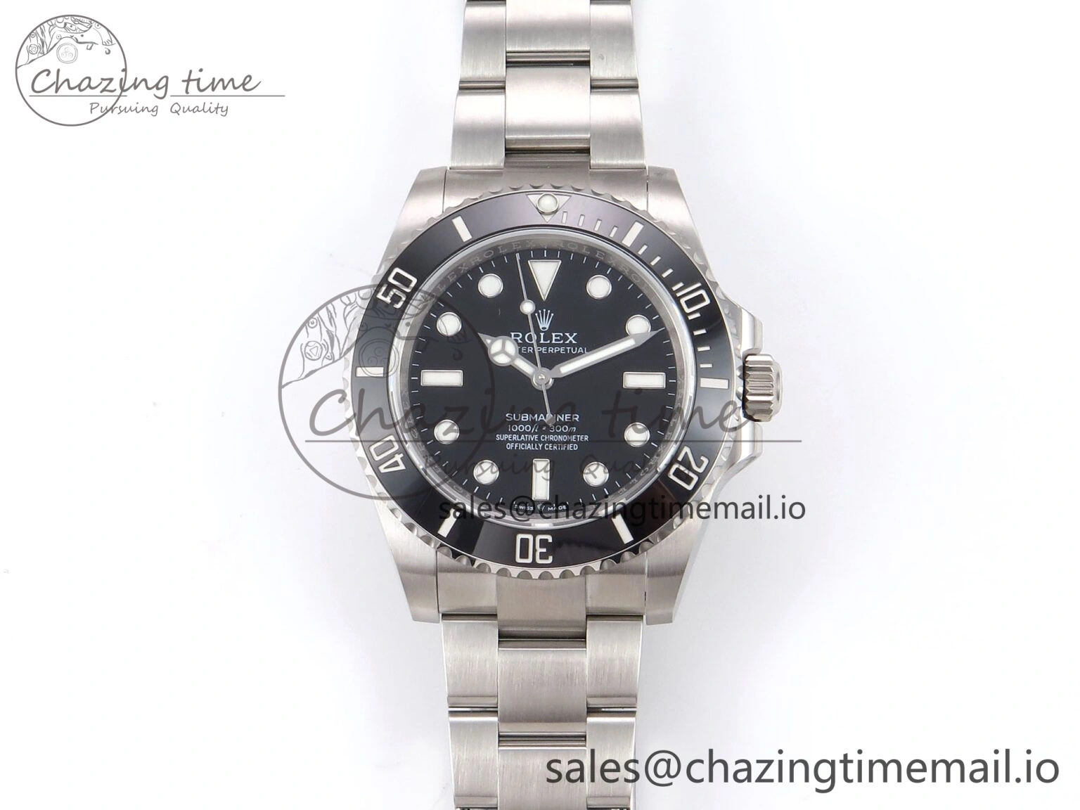 SmartChoice Submariner 41mm 124060 No Date SS EWEF Best Edition Black Dial on SS Bracelet A 965
