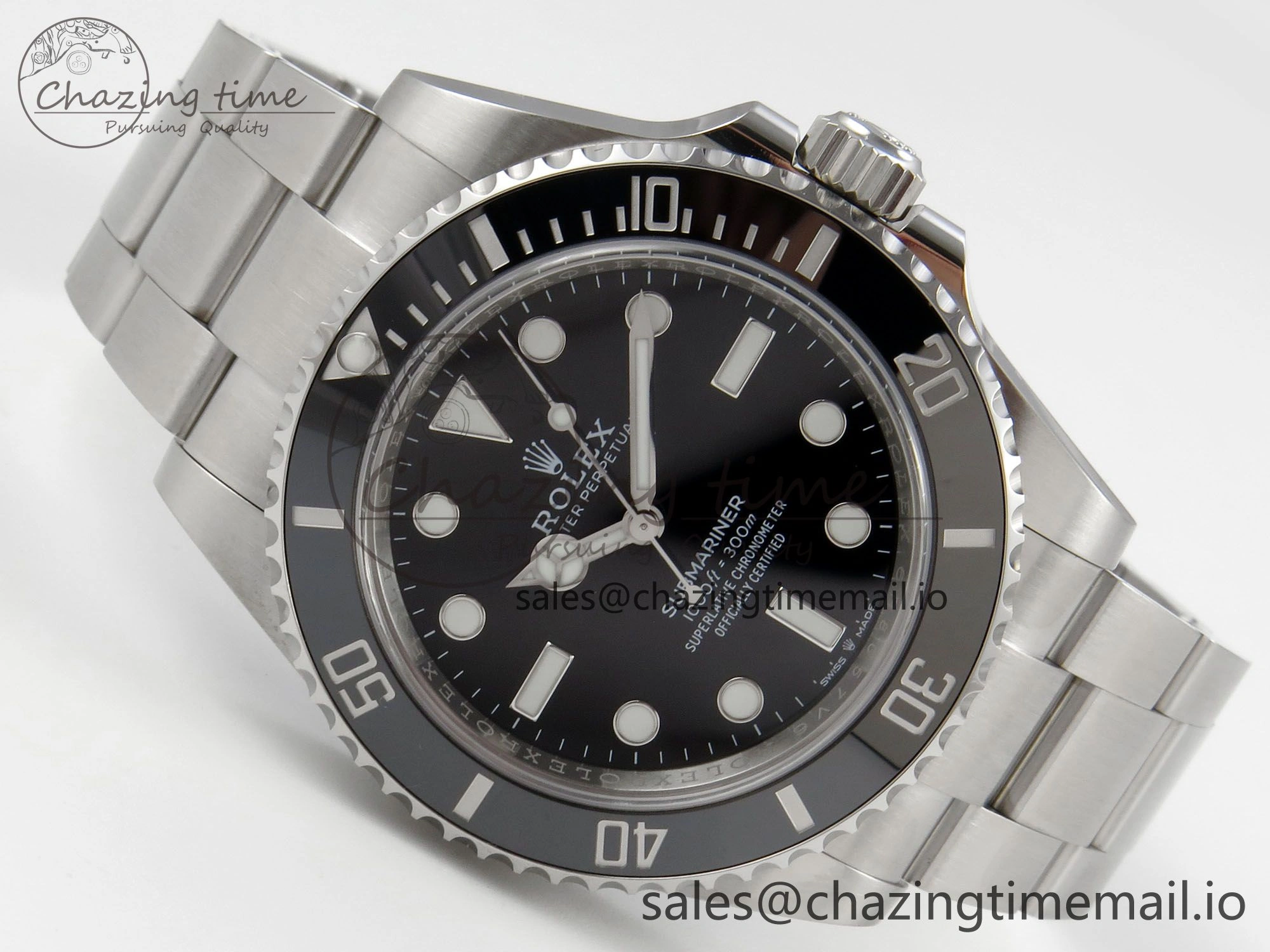 TechFriendly Submariner 41mm 124060 No Date THBF 904L Black Ceramic 1:1 Best Edition on SS Bracelet SH 285