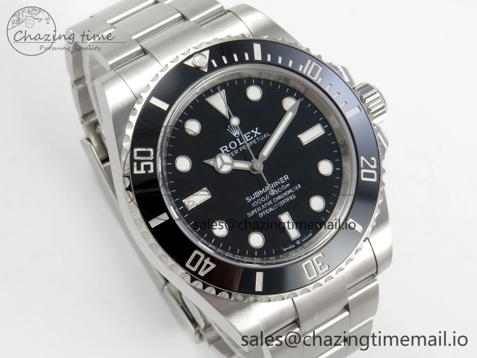 TechFriendly Submariner 41mm 124060 No Date THBF 904L Black Ceramic 1:1 Best Edition on SS Bracelet SH 285