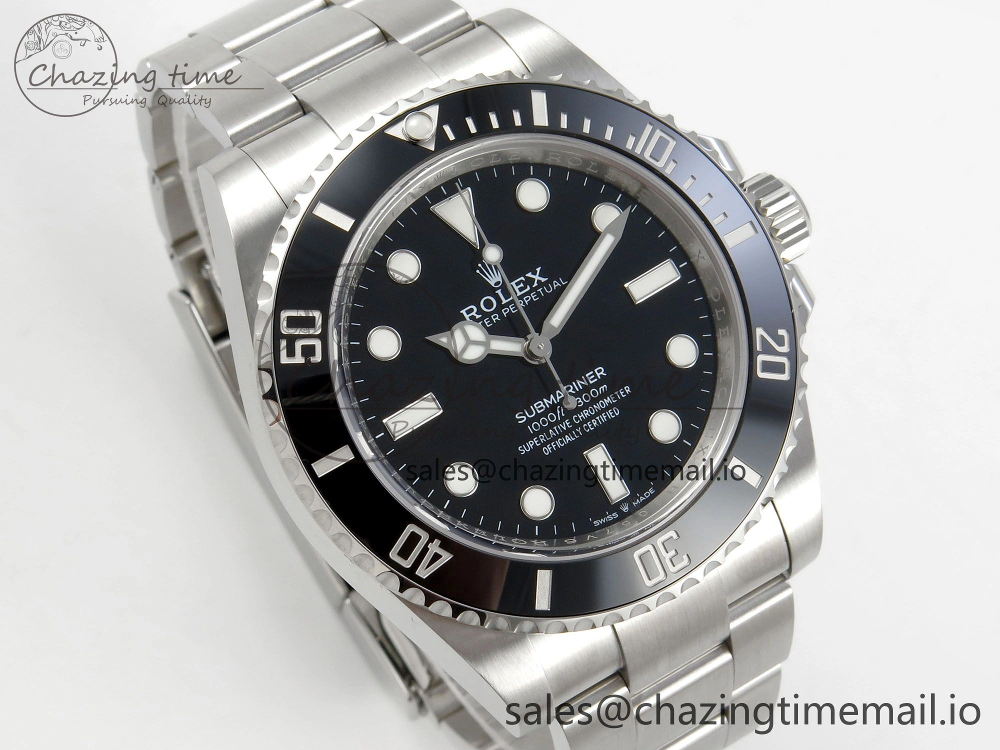 TechFriendly Submariner 41mm 124060 No Date THBF 904L Black Ceramic 1:1 Best Edition on SS Bracelet SH 285