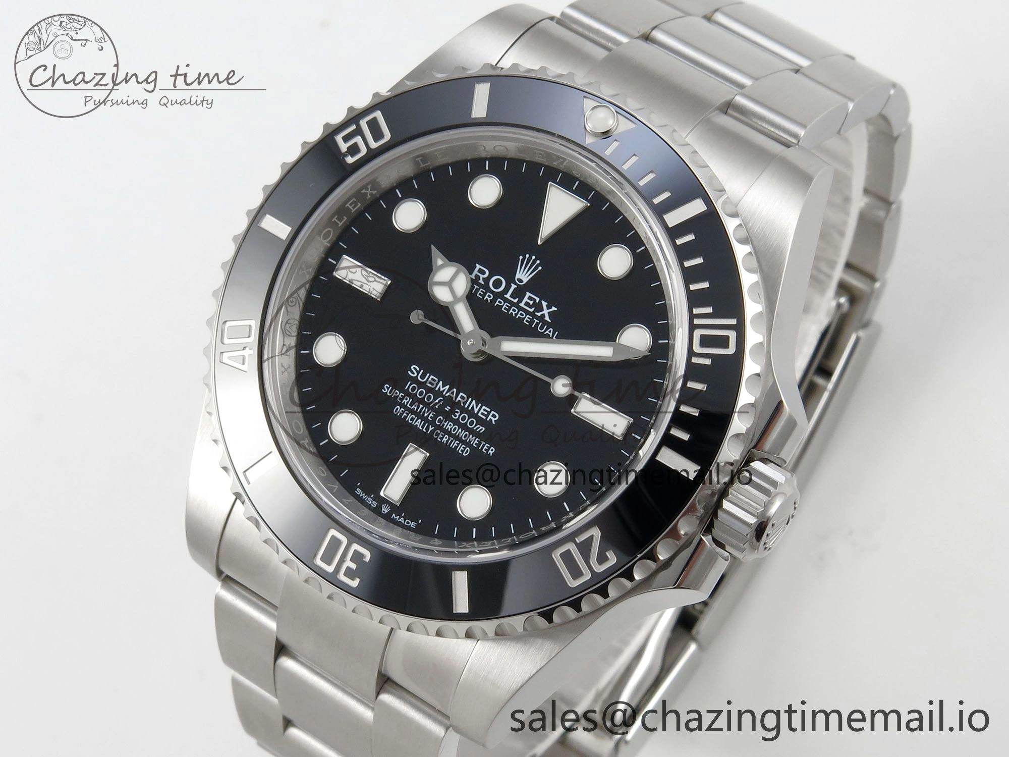 TechFriendly Submariner 41mm 124060 No Date THBF 904L Black Ceramic 1:1 Best Edition on SS Bracelet SH 285