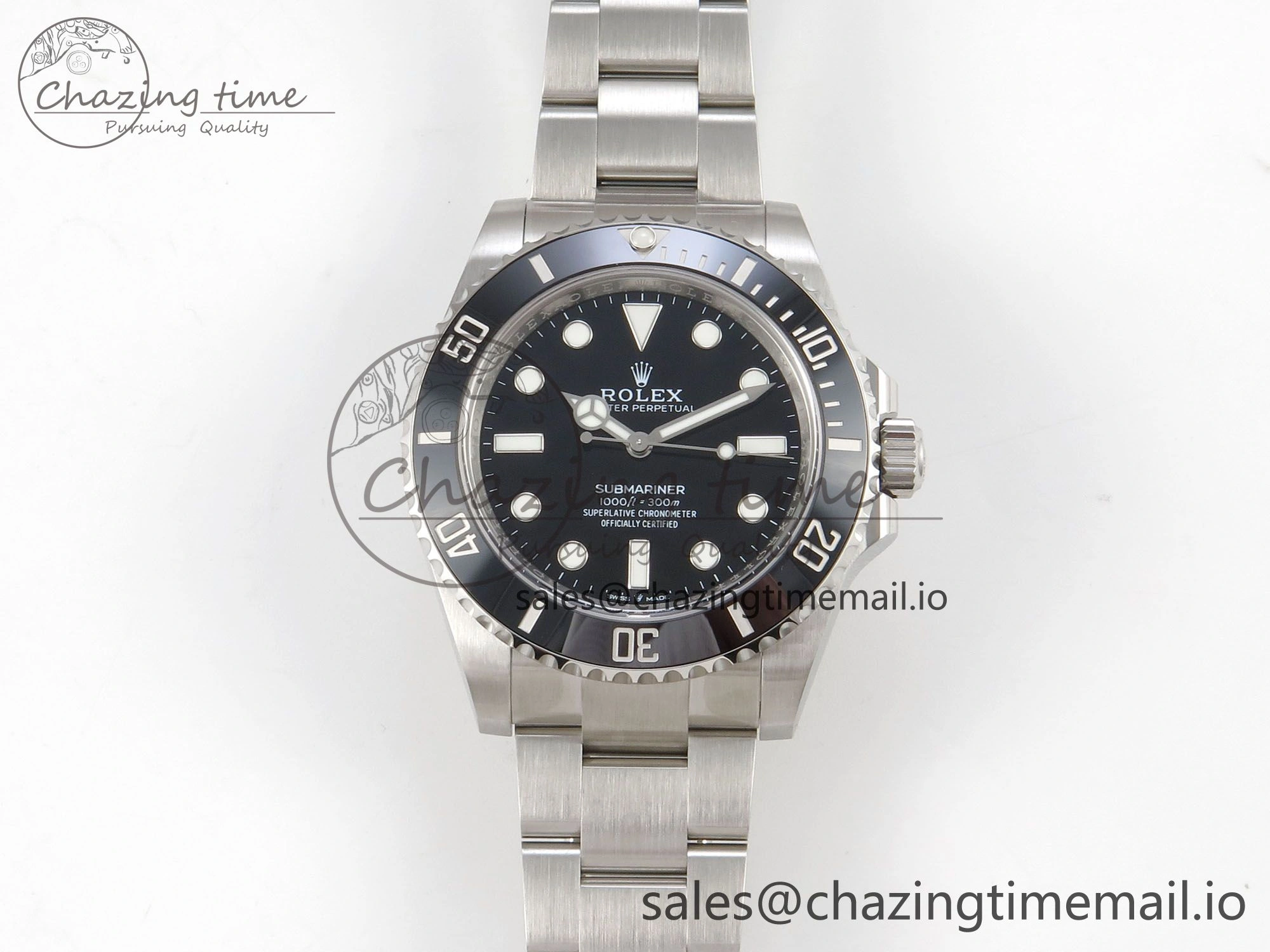 TechFriendly Submariner 41mm 124060 No Date THBF 904L Black Ceramic 1:1 Best Edition on SS Bracelet SH 285