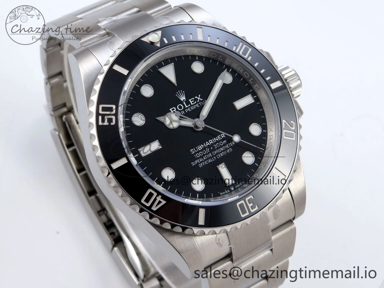 Submariner 41mm 124060 No Date VSF 1:1 Best Edition Black Ceramic on SS Bracelet VS GoodFit 889