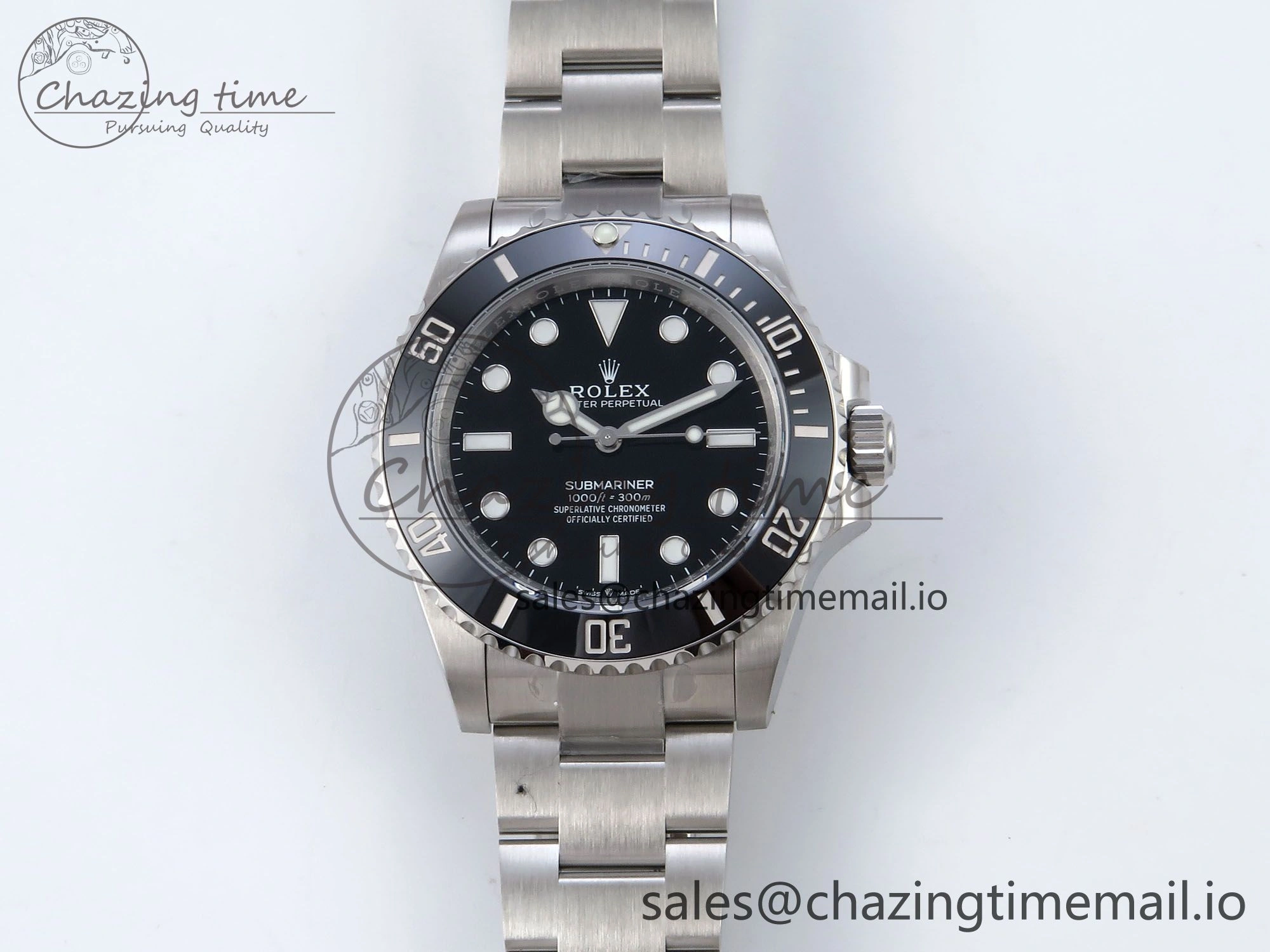 Submariner 41mm 124060 No Date VSF 1:1 Best Edition Black Ceramic on SS Bracelet VS GoodFit 889
